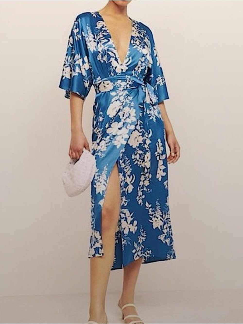 Reformation Hedi Silk Green Floral Dress - Picture 6 of 7